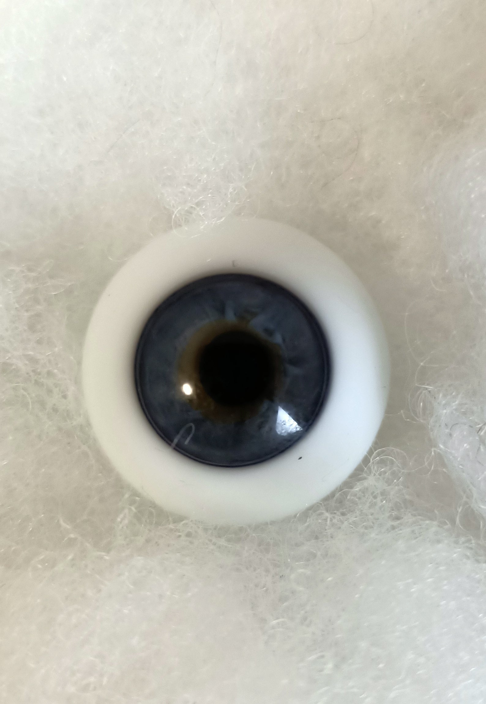 Glass Lauschaer German doll eyes - BLUE GREY 24mm (FULL)