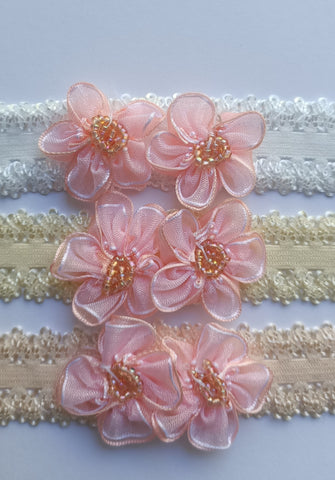 DOLL HEADBANDS for 19-22" dolls APRICOT FLOWERS 